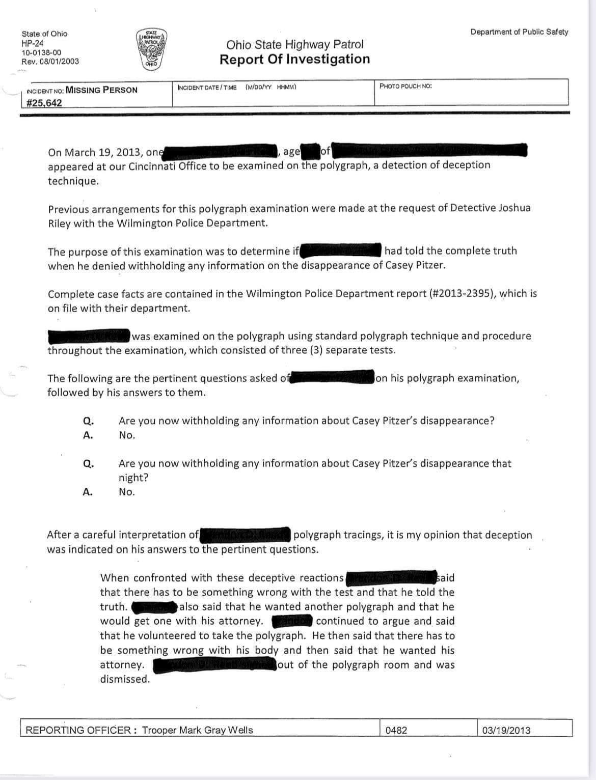 Polygraph Test Results — Document 1